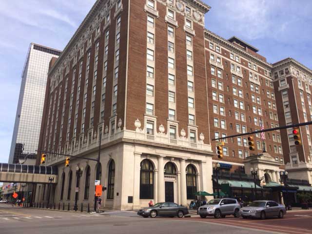 The Pantlind building of the Amway Grand Plaza Hotel, host to AACT 2015 in Grand Rapids, MI